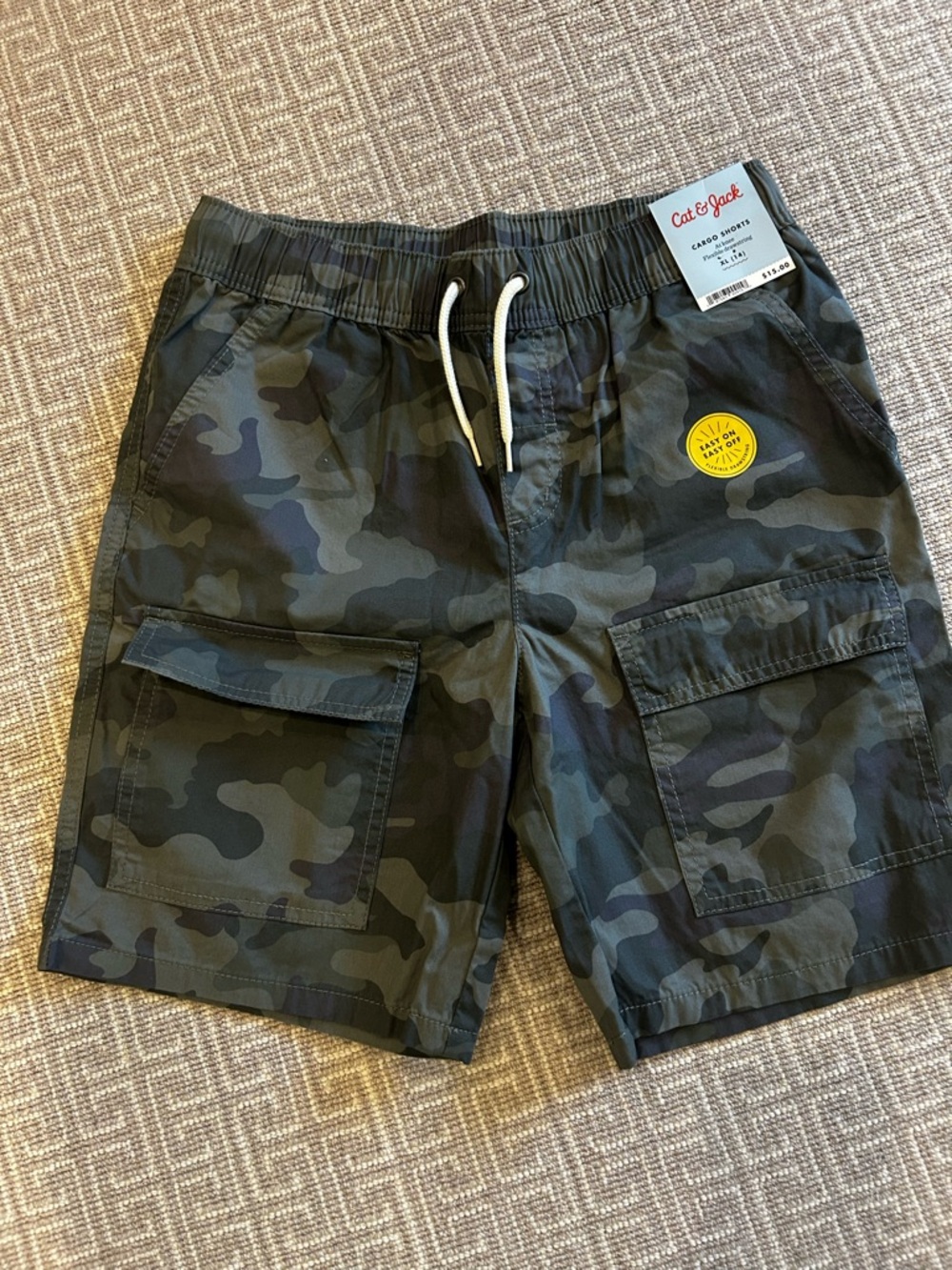 Cat & Jack Boys Camouflage Cargo Shorts - Olive Green